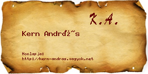 Kern András névjegykártya